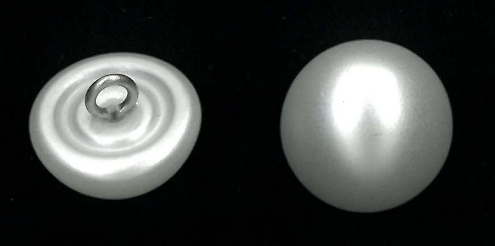 MATT HALF ROUND PEARL BUTTON - SIZE 15 - IVORY